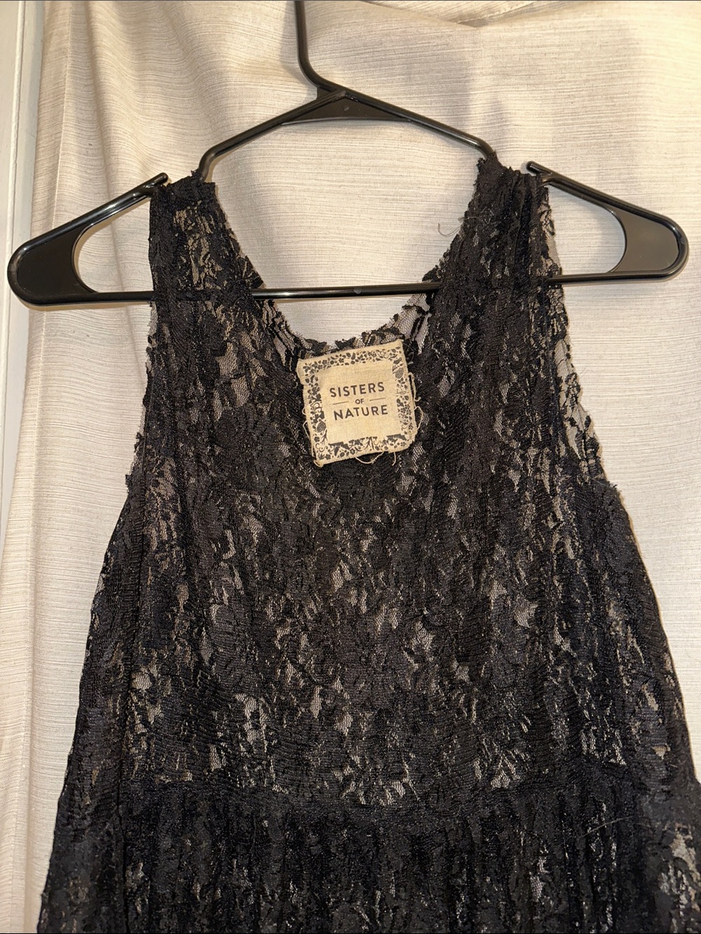Sisters of Nature Black Lace Tank Dress